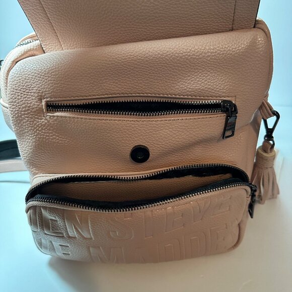 Steve Madden Logo Backpack Shoulder Bag Purse Blush Pink - Picture 8 of 12